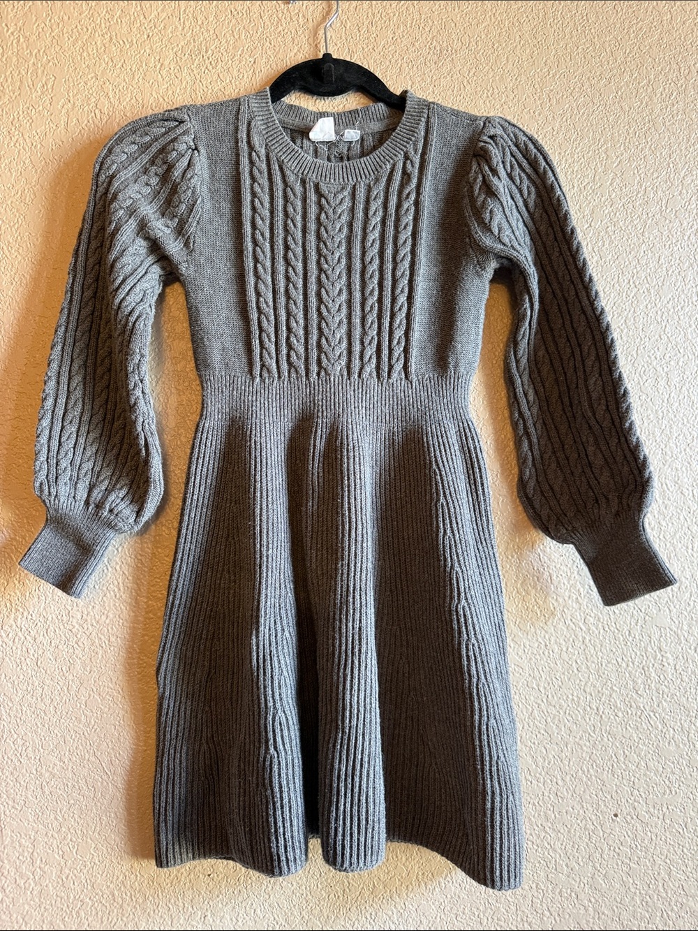 GAP Kids Gray Cable-Knit Sweater Dress